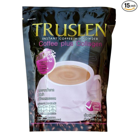 Truslen Coffee Plus Collagen Coffee Mix Powder 16g X 15 Pcs - 8.47 Ounce